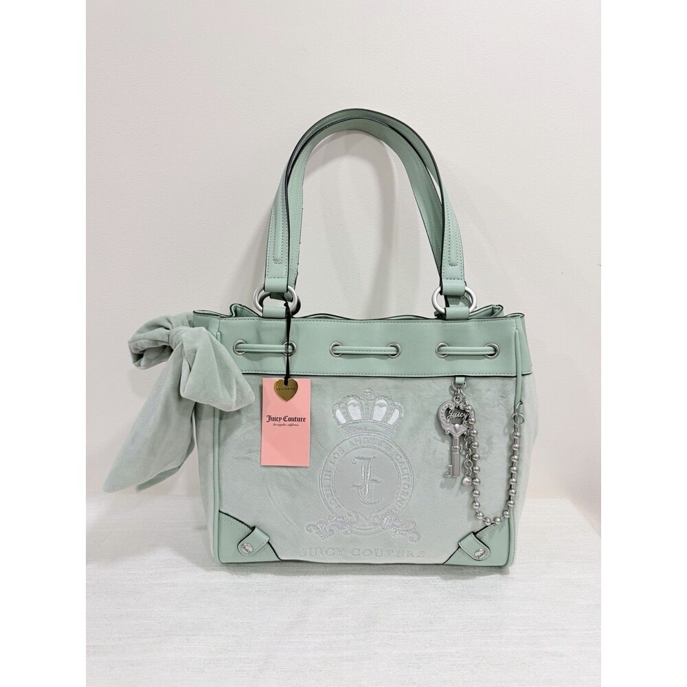 New Juicy Couture Classic Juicy Lovers Frosty Green Daydreamer Tote Handbag Y2K